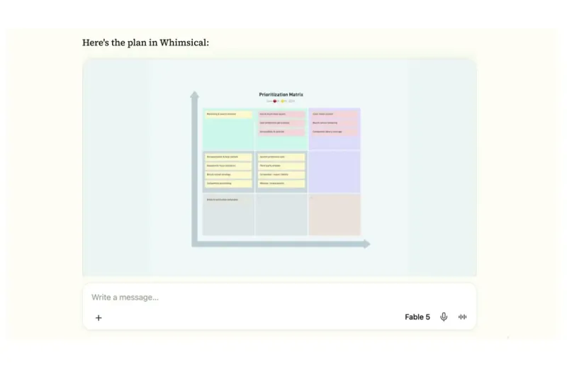 Screenshot of Whimsical AI - showing app interface and features