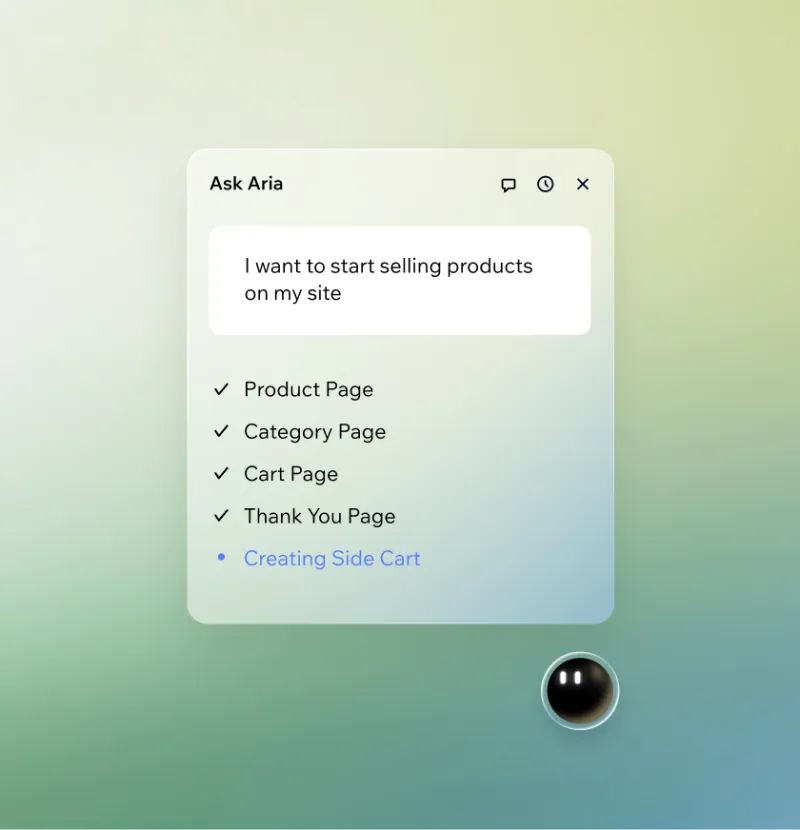 Screenshot of Wix AI - showing app interface and features