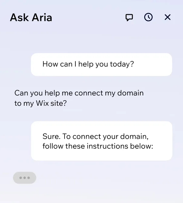 Screenshot of Wix AI - showing app interface and features