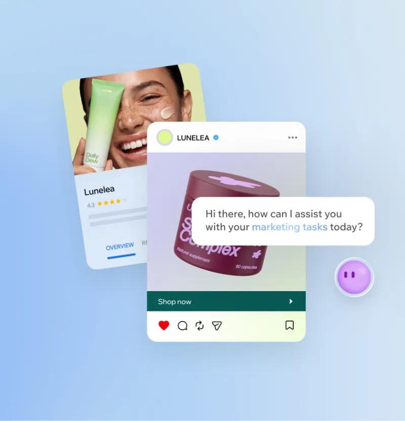 Screenshot of Wix AI - showing app interface and features